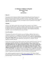 grant and application process - Le Bonheur Children's Hospital