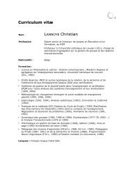 Curriculum vitÃ¦ LANNOYE Christian - BIEF