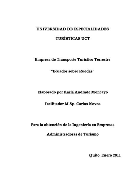 Empresa De Transporte Turistico Terrestre Ecuador Sobre Empresa De Transporte Turistico Terrestre Ecuador Sobre