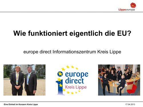 Flyer "Wie funktioniert eigentlich die EU?" - Europe Direct Kreis Lippe