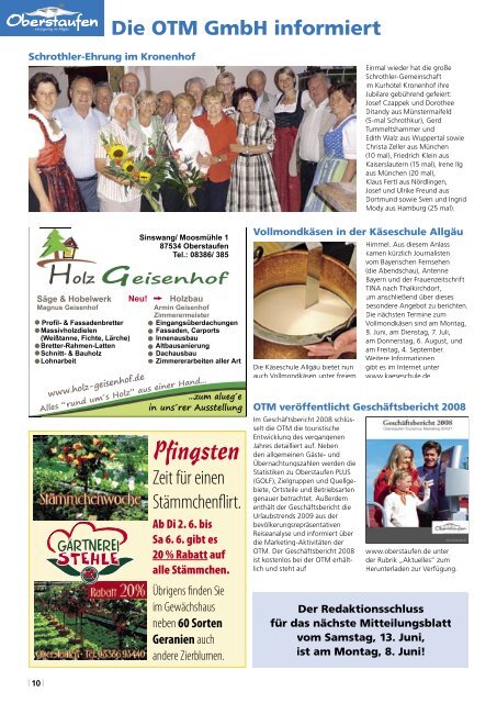 Oberstaufener Mitteilungsblatt - Oberstaufen.info