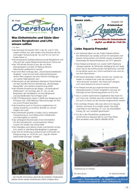 Oberstaufener Mitteilungsblatt - Oberstaufen.info