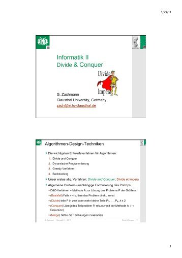 Informatik II Divide & Conquer - TU Clausthal