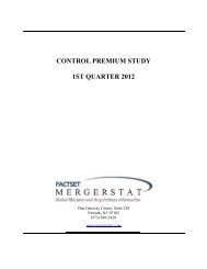 CONTROL PREMIUM STUDY 1ST QUARTER 2012 - BVMarketData