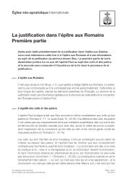 La justification dans l'épître aux Romains Première partie