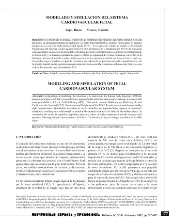 modelado y simulacion del sistema cardiovascular fetal ... - SciELO