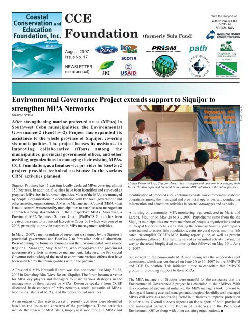 Environmental Governance Project extends support to Siquijor to ...