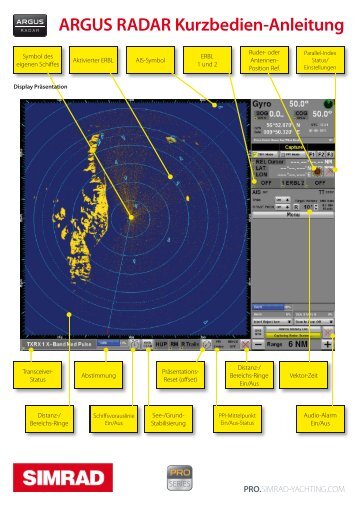 ARGUS RADAR Kurzbedien-Anleitung - Simrad Professional Series