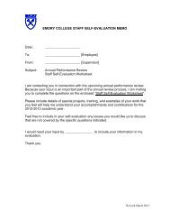 Self-Evaluation Form - Emory College