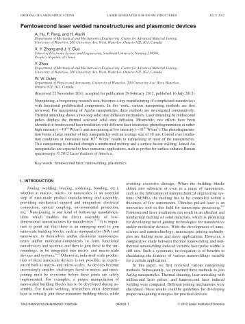 Femtosecond laser welded nanostructures and plasmonic devices