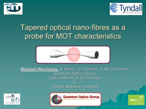 Tapered optical fibres as a probe from MOT characteristics