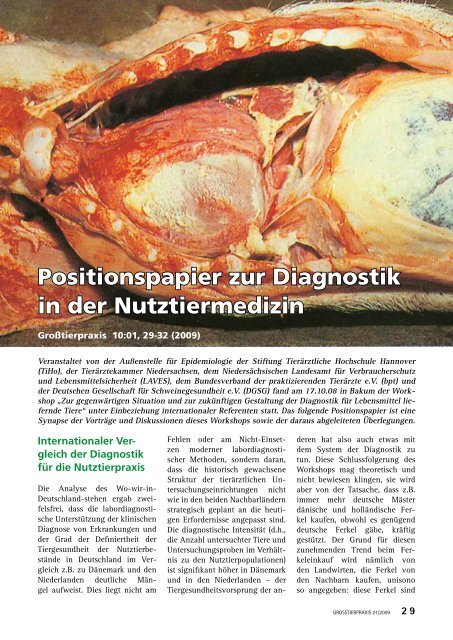 Positionspapier zur Diagnostik in der Nutztiermedizin - Arbeitskreis ...