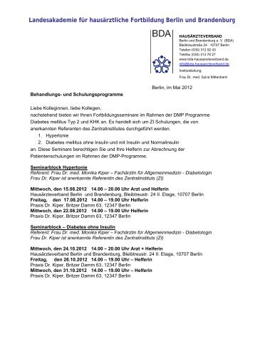 Programm und Anmeldefax - Hausärzteverband Berlin und ...