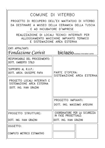 Allegato E - Computo Metrico Estimativo - Biclazio.it