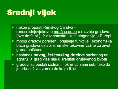 Razvoj gradova kroz povijest