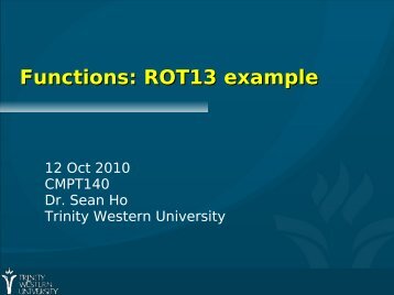 Functions: ROT13 example - seanho