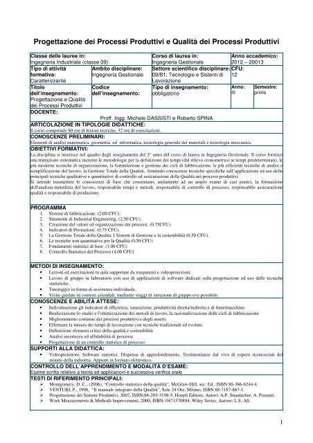 Spina Dassisti Politecnico Di Bari