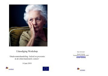 Uitnodiging Workshop - Nederlandse vereniging voor Gerontologie