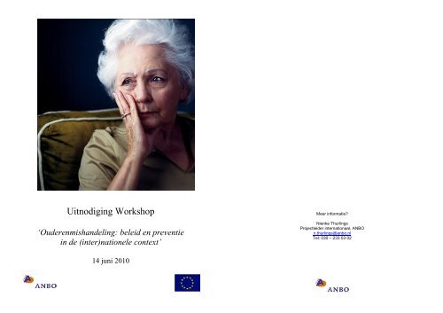 Uitnodiging Workshop - Nederlandse vereniging voor Gerontologie