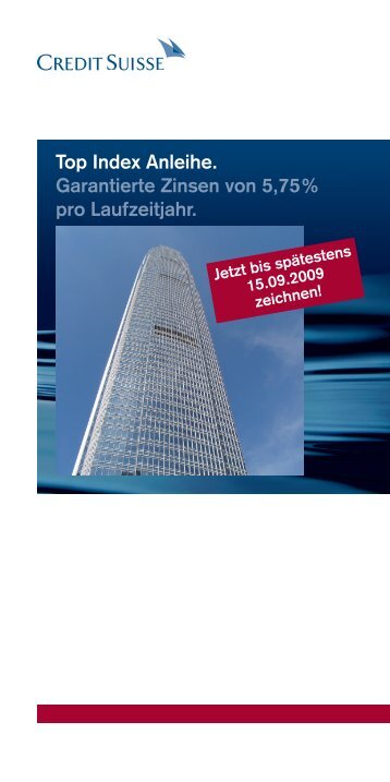 Top Index Anleihe. Garantierte Zinsen von 5,75 ... - BMW Bank GmbH