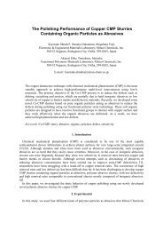 The Polishing Performance of Copper CMP Slurries Containing ...