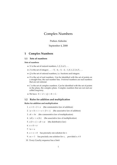 Complex Numbers