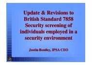 Update & Revisions to British Standard 7858 Security Screening of ...