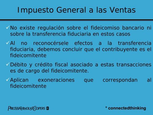 Aspectos tributarios del fideicomiso bancario - La Fiduciaria