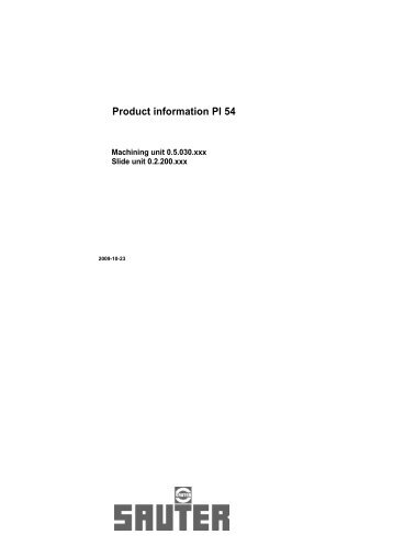 Product information PI 54 - Sauter Feinmechanik GmbH