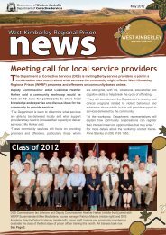 West Kimberley Regional Prison News – May 2012 - Department of ...