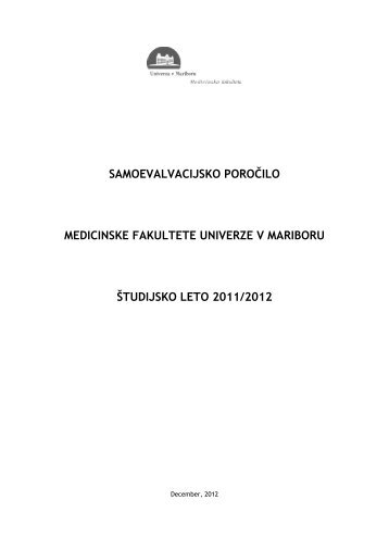 2011-12 - Faculty of Medicine University of Maribor - Univerza v ...