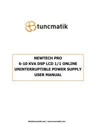 Newtech Pro Tower / Rack 6-10kVA English User Manual - Tuncmatik