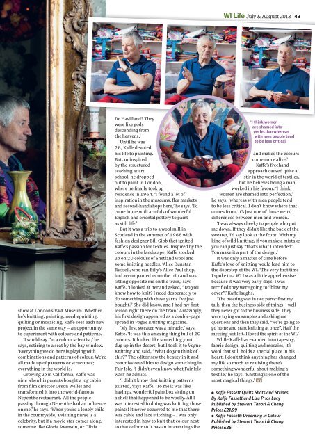 JULY/AUGUST CELEB INTERVIEW Kaffe Fassett.indd