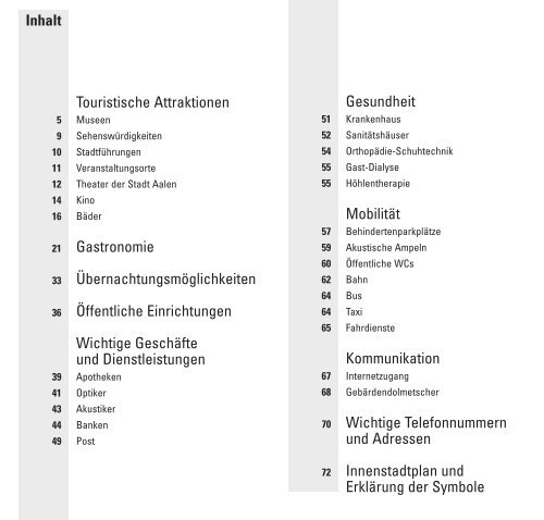 Aalen barrierefrei - Wegweiser für Menschen mit ... - Stadt Aalen