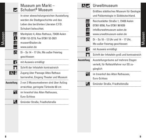 Aalen barrierefrei - Wegweiser für Menschen mit ... - Stadt Aalen