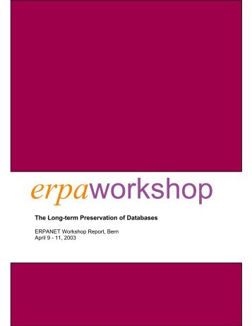 erpaworkshop The Long-term Preservation of Databases - Erpanet