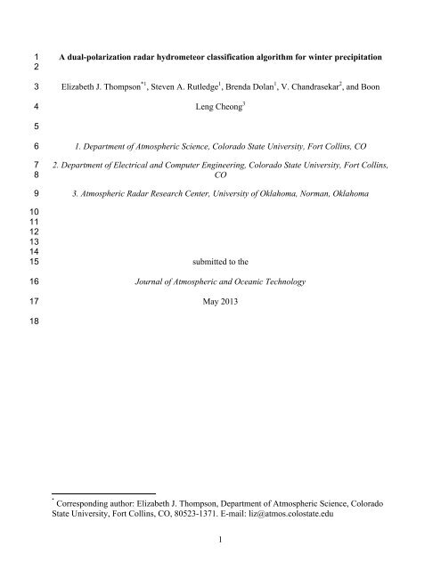 1 A dual-polarization radar hydrometeor classification algorithm for ...