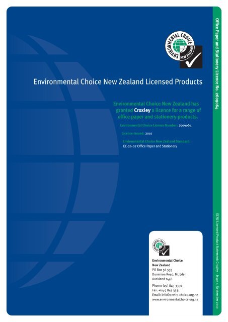 Croxley - Environmental Choice New Zealand