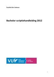 Algemene Bachelor scriptiehandleiding - Faculteit der Letteren, Vrije ...