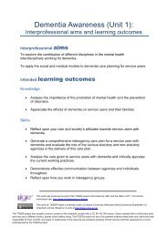 Dementia Awareness (Unit 1) - Interprofessional aims and learning ...