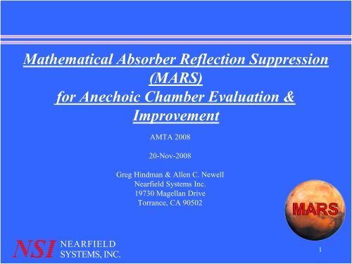 Mathematical Absorber Reflection Suppression (MARS) for ...