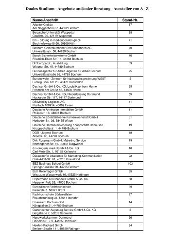 Duales Studium - Angebote und/oder Beratung ... - Was geht?