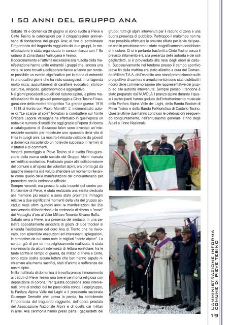 Anno IV - Numero 2 - Dicembre 2010 - Comune di Pieve Tesino