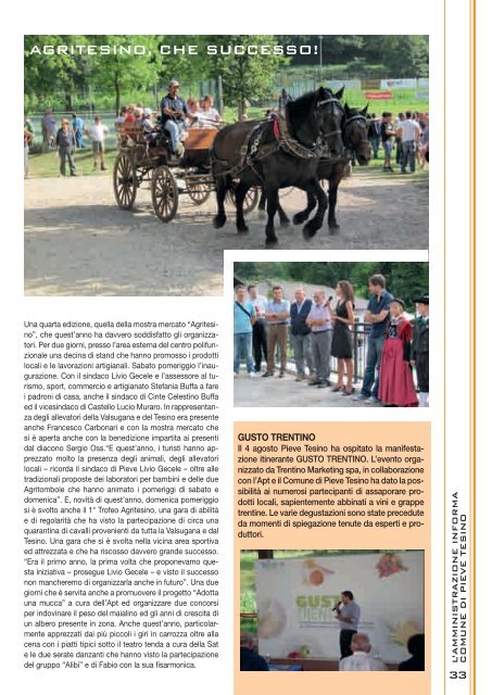 Anno IV - Numero 2 - Dicembre 2010 - Comune di Pieve Tesino