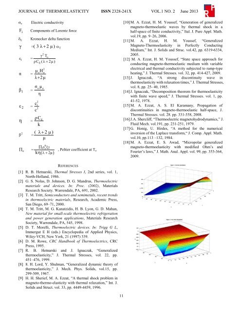 A Thermal and Thermal Stress Analysis in Thermoelectric Solid ...