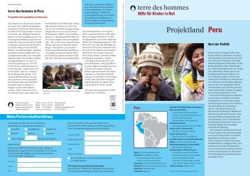 terre des hommes (Hg.): Projektland Peru.