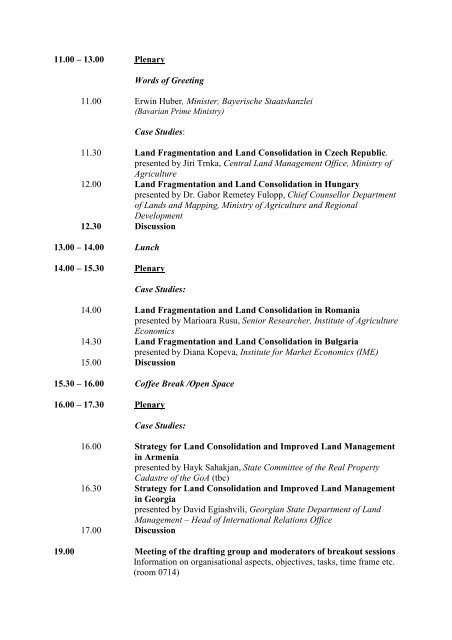 International Symposium by FAO, GTZ, FIG, ARGE Landentwicklung ...