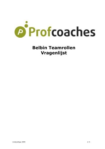 Teamrol vragenlijst