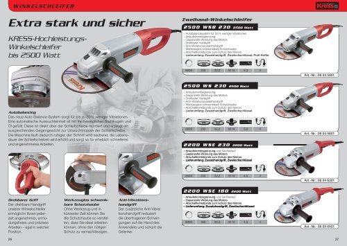 Kress-Hochleistungs- Winkelschleifer bis 2500 Watt - AWI