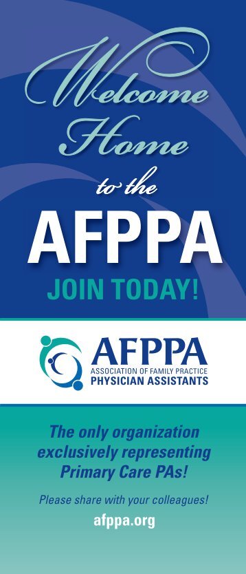 JOIN TODAY! - Association of Family Practice Physician Assistants